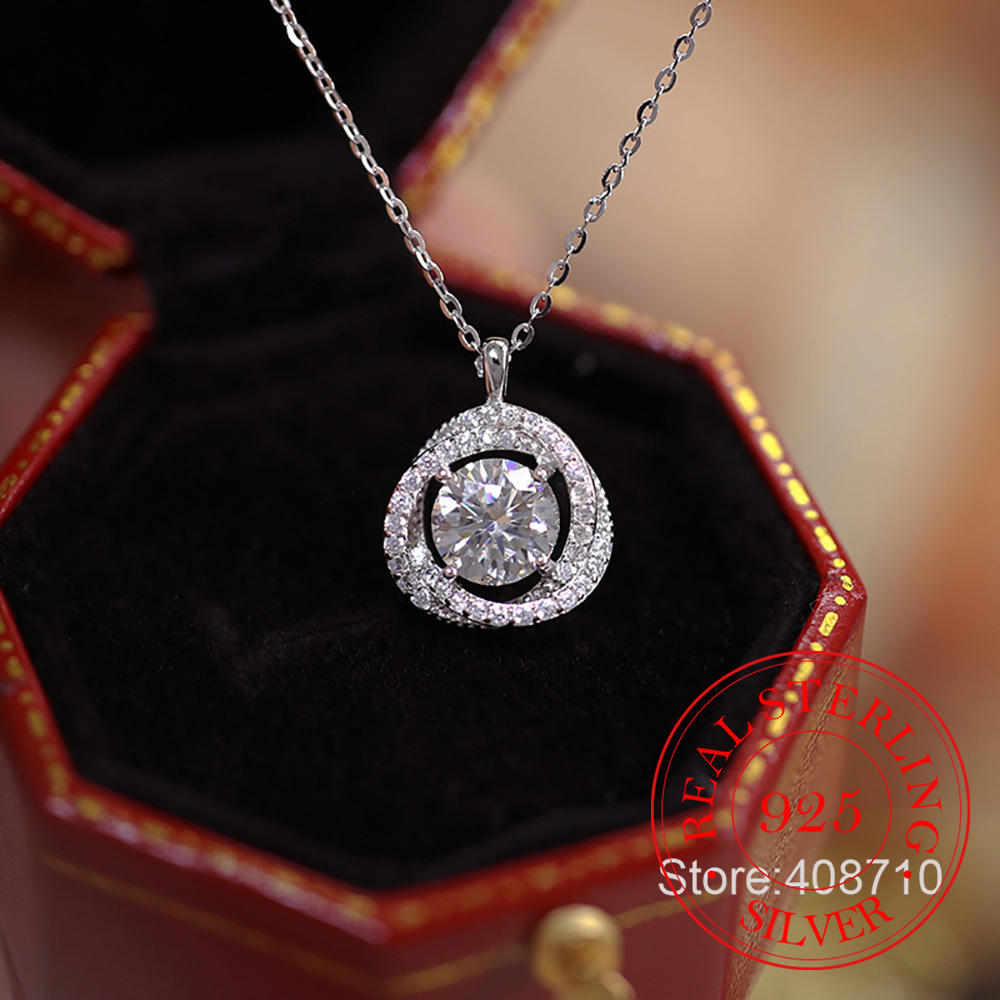 Crystal Choker Necklace - 925 スターリングシルバージュエリー絶妙なクリスタルメビウスストリップペンダントネックレス女性のためのチョーカーチェーンウェディングパーティージュエリーギフト