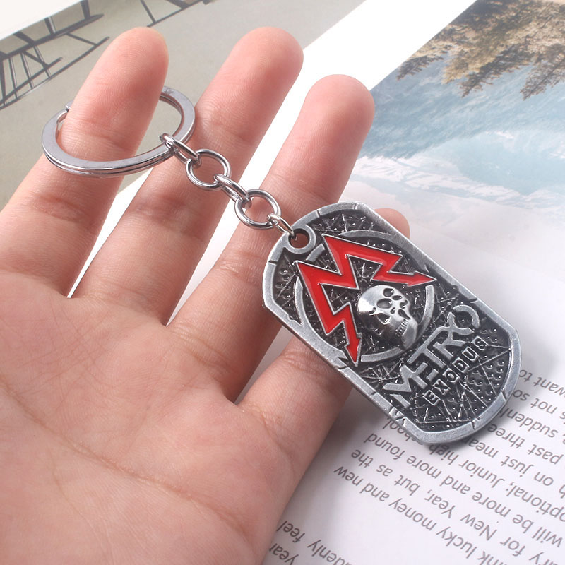 Mens Dog Tag Necklace - ゲームメトロエクソダス 2033 ネックレスペンダントクラシックドッグタグスカルメタルチョーカー女性男性ジュエリーアクセサリーギフト