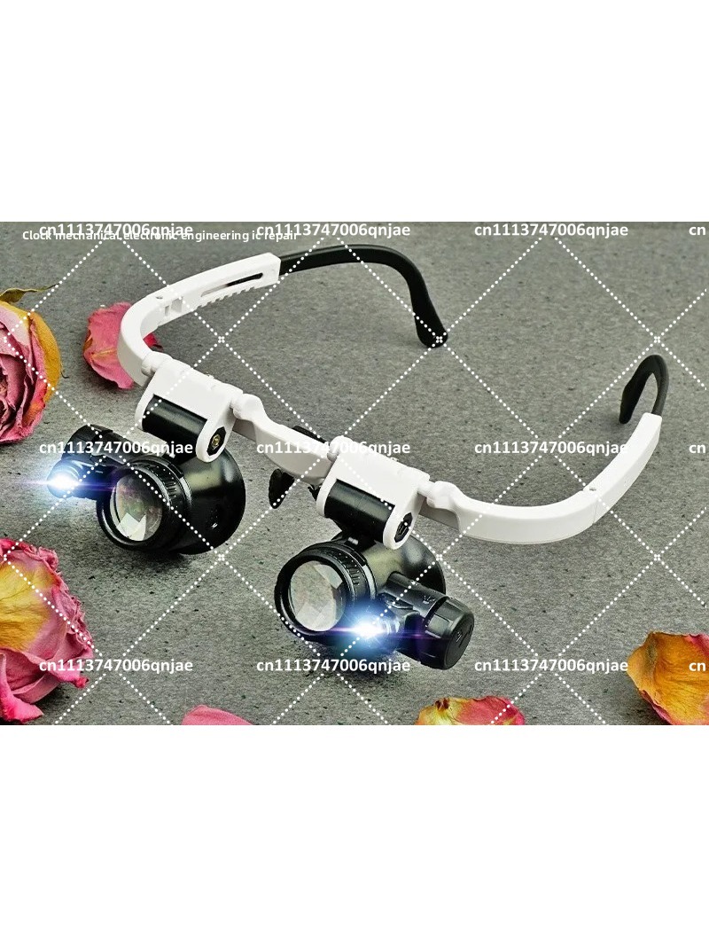 Jewelry Repair & Watches Reviews - 23倍ヘッドマウント拡大鏡（ライト付き）、電子機器修理、ジュエリー、趣味の作業に最適