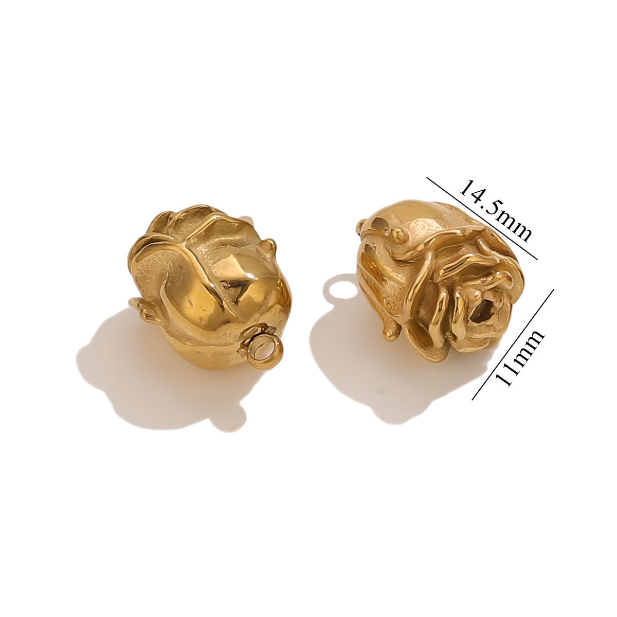 Rose Gold Bracelet - 3 個ステンレス鋼ゴールドメッキローズチャーム DIY ネックレスブレスレットイヤリングキーホルダージュエリー作成アクセサリー卸売