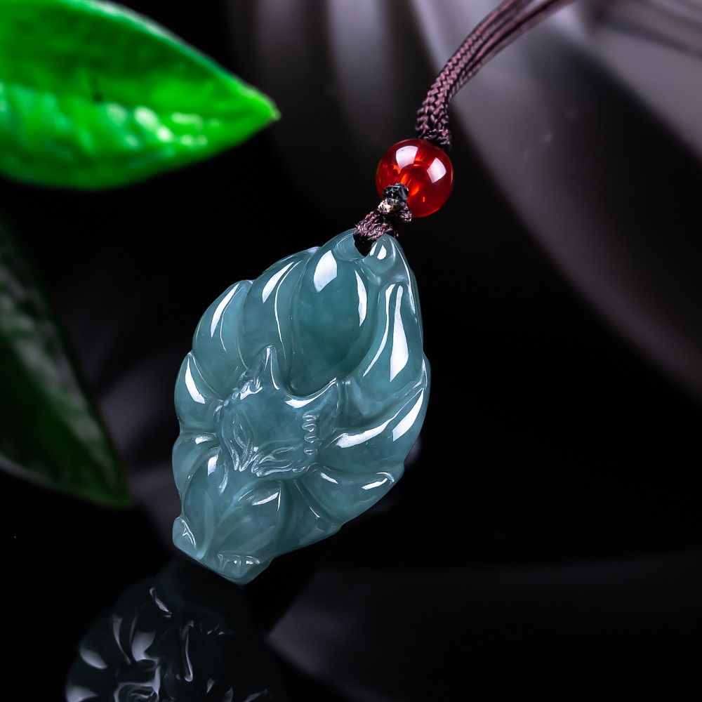 Jewelry & Watches Sp Z Oo Ul Frezerów 3 - 天然ビルマ翡翠フォックスペンダントネックレスヴィンテージアクセサリー宝石本物の翡翠デザイナーファッションジュエリー女性へのギフト