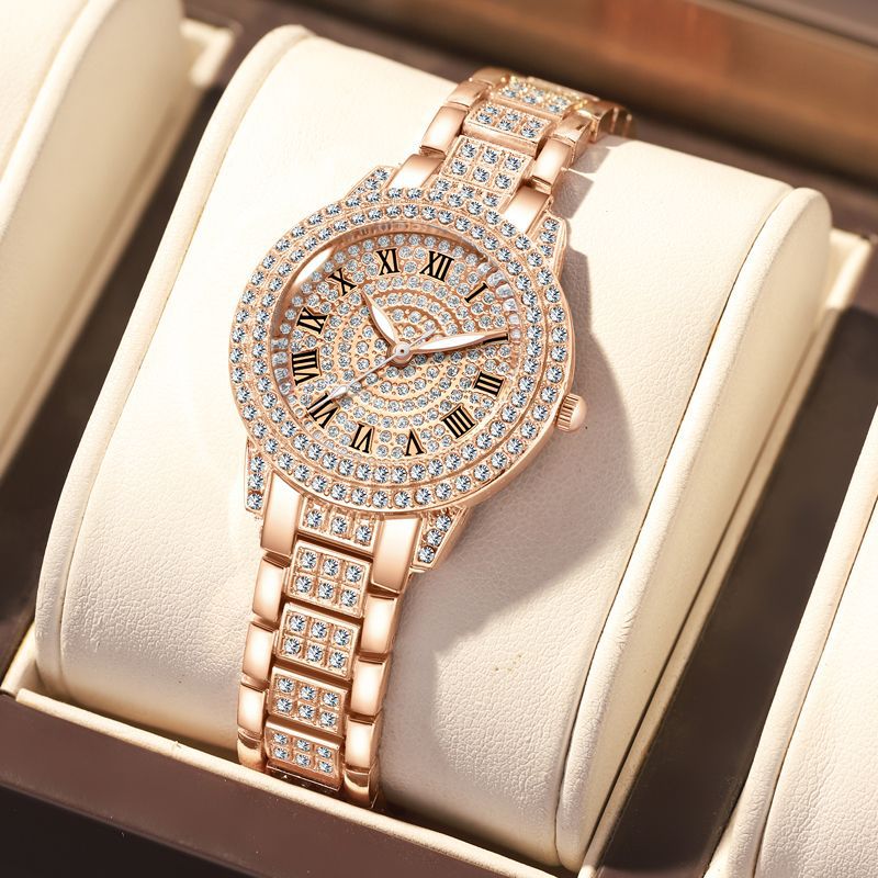 Jewelry Watches For Kids - ダイヤモンドローマパターン女性クォーツ時計ジュエリートレンディエレガントレディカジュアル時計女性腕時計ガールギフト
