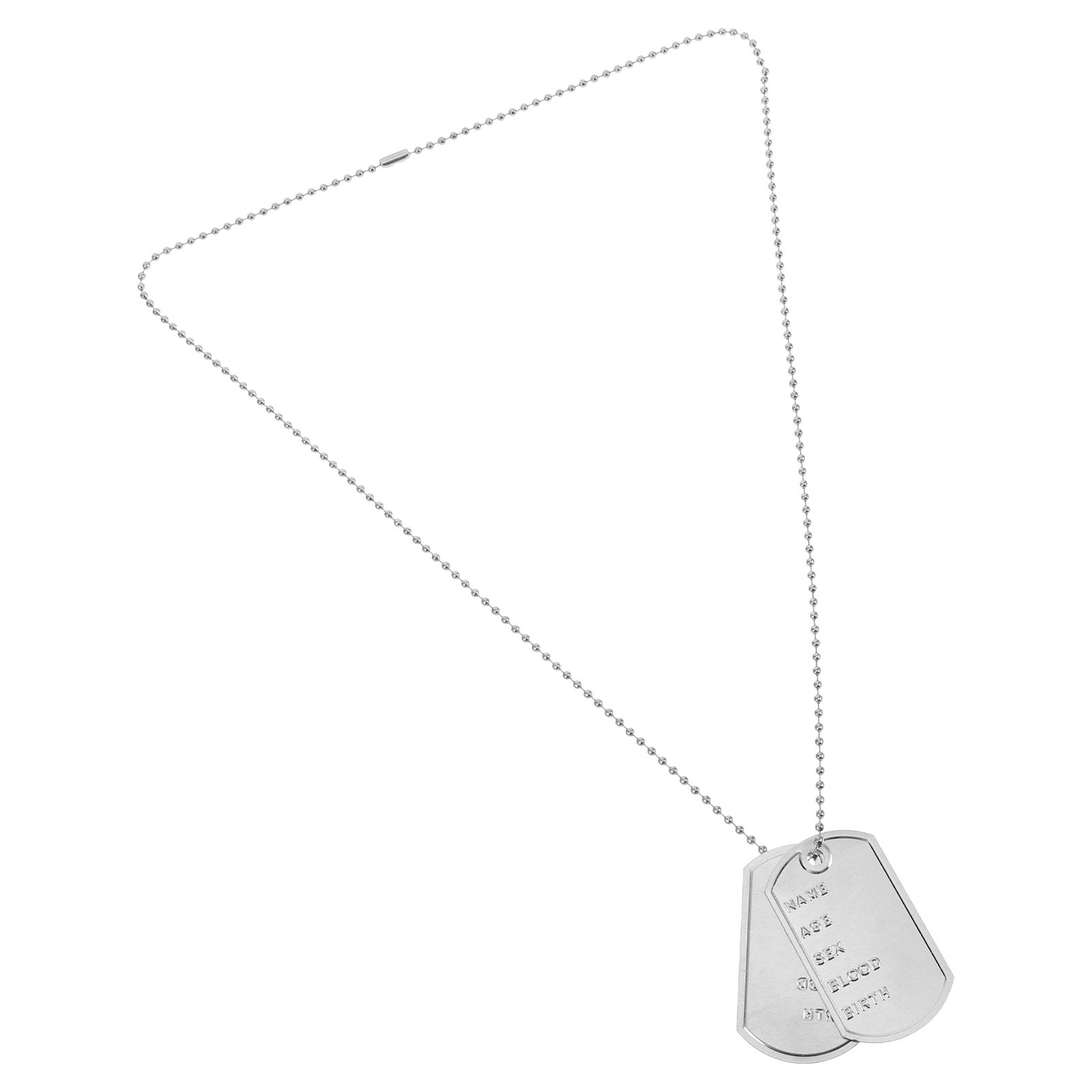 Mens Dog Tag Necklace - 1 セットコスプレドッグタグネックレス堅牢な金属チェーン軍犬タグネックレス男性用仮装パーティーアクセサリー男性ジュエリー