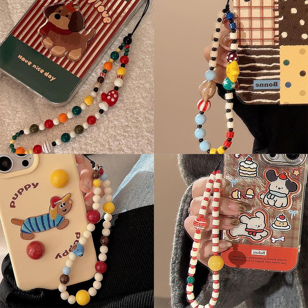Mens Dog Tag Necklace - かわいい犬クマチーズペンダント携帯電話チェーンチャームキーホルダー電話ケースアクセサリーぶら下げロープ電話ストラップジュエリー