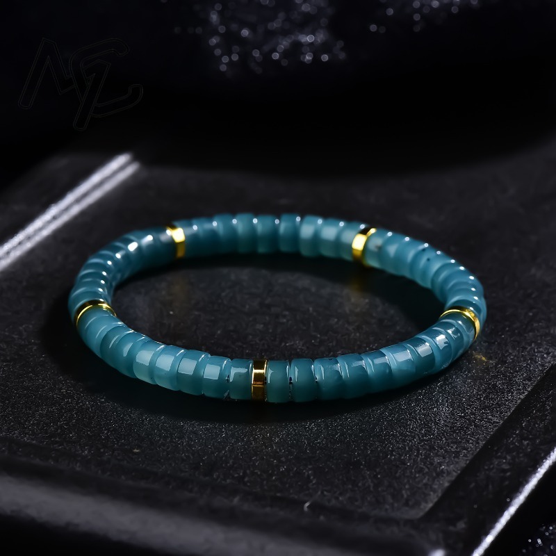 Jewelry & Watches Sp Z Oo Ul Frezerów 3 - 天然翡翠ブルーウォーターそろばんビーズスペーサーブレスレット高級品質ジュエリーファッションジュエリー絶妙なチャームギフト券