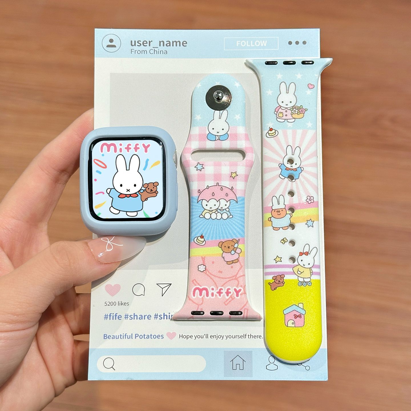 Watch Strap Replacement - ドーパミンカラー ミッフィー シリコン時計バンド かわいい 女の子向け 互換性のある