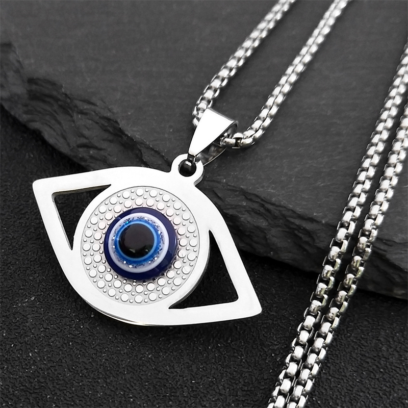 Jewelry & Watches Sp Z Oo Ul Frezerów 3 - イスラム ハムサ 邪視除けブルーアイネックレス ステンレススチール トルコアイ チェーンブレスレット