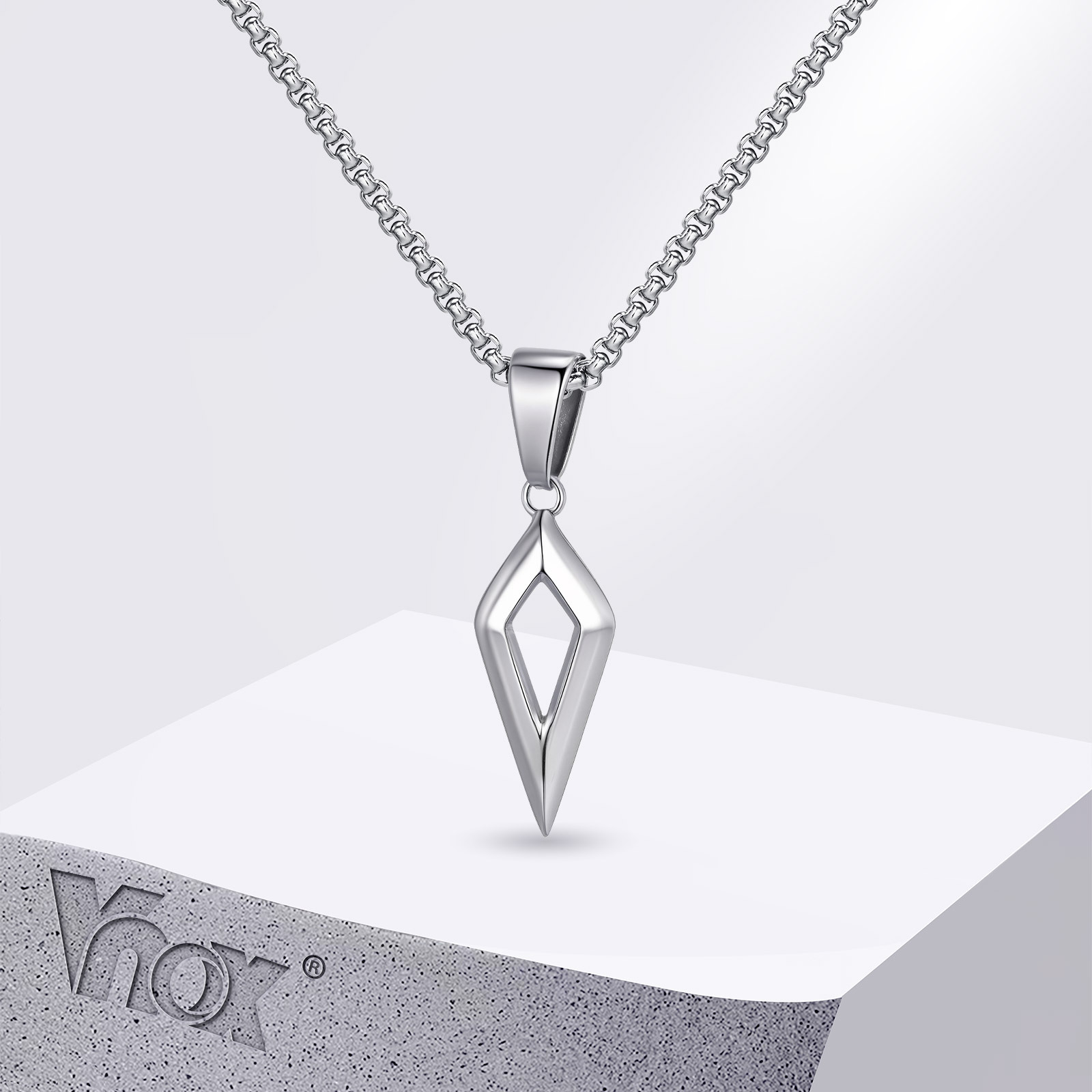 Mens Dog Tag Necklace - Vnox-男性用ステンレススチールバーペンダントネックレス,ブラックとシルバーのメタルカラー,シンプルでカジュアルなジュエリー,男の子へのギフト