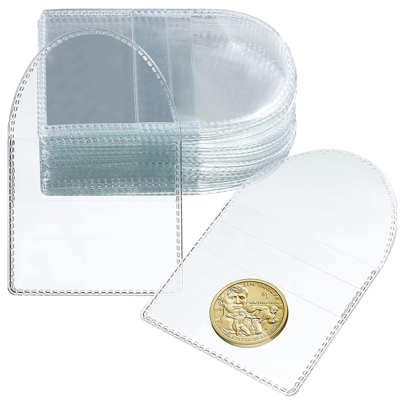 Collectors Coins Jewelry & Watches Of Smithtown - 透明なプラスチックコインコレクター、プロテクターポケット、シングルポケット、ジュエリースタンプ、収納ホルダー、プラスチックスリーブ