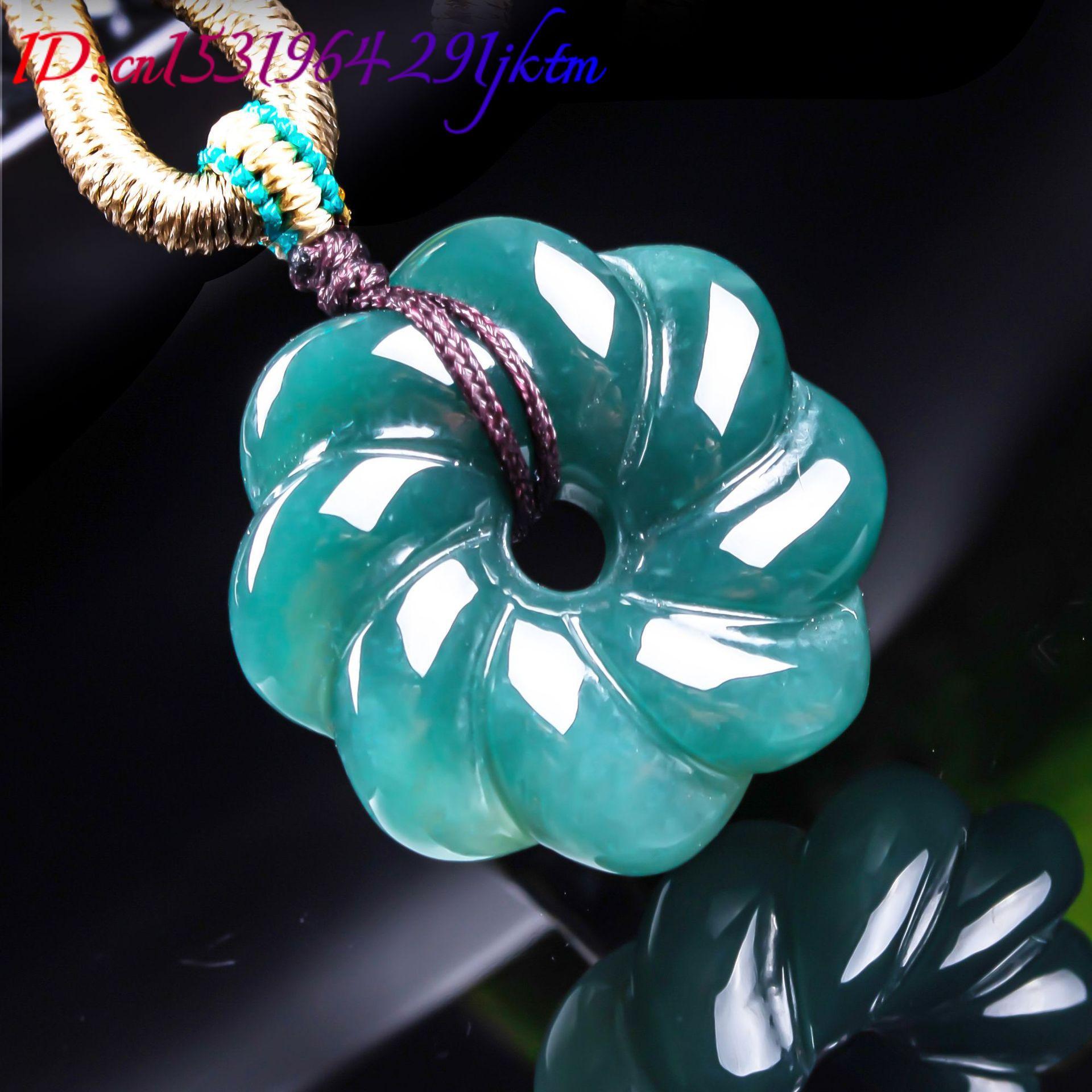 天然ビルマ翡翠の花ペンダントネックレスアクセサリー、宝石のお - Jewelry & Watches Sp Z Oo Ul Frezerów 3 のレビューと価格