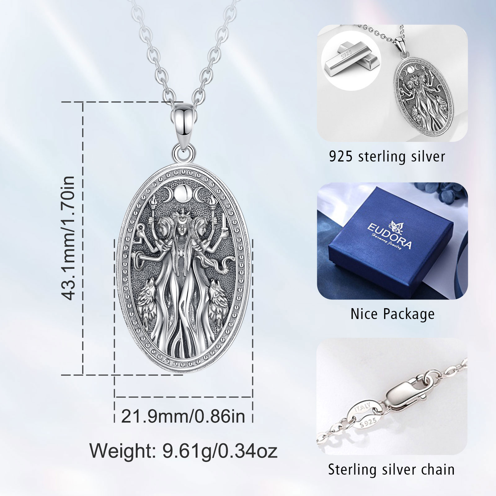 男性と女性のためのEudora-925スターリングシルバーネ - Mens Dog Tag Necklace のレビューと価格