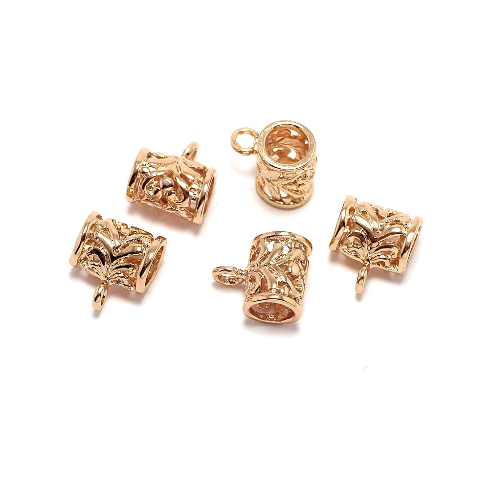 ループ付きの大きな穴のコネクタ,5個,真ちゅう,ピンクゴール - Rose Gold Bracelet のレビューと価格