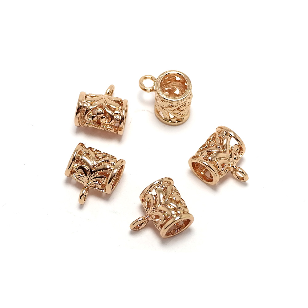 ループ付きの大きな穴のコネクタ,5個,真ちゅう,ピンクゴール - Rose Gold Bracelet のレビューと価格