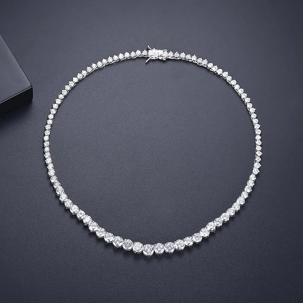 女性のための豪華なテニスネックレス,ラインストーン付きの高級 - Crystal Choker Necklace のレビューと価格
