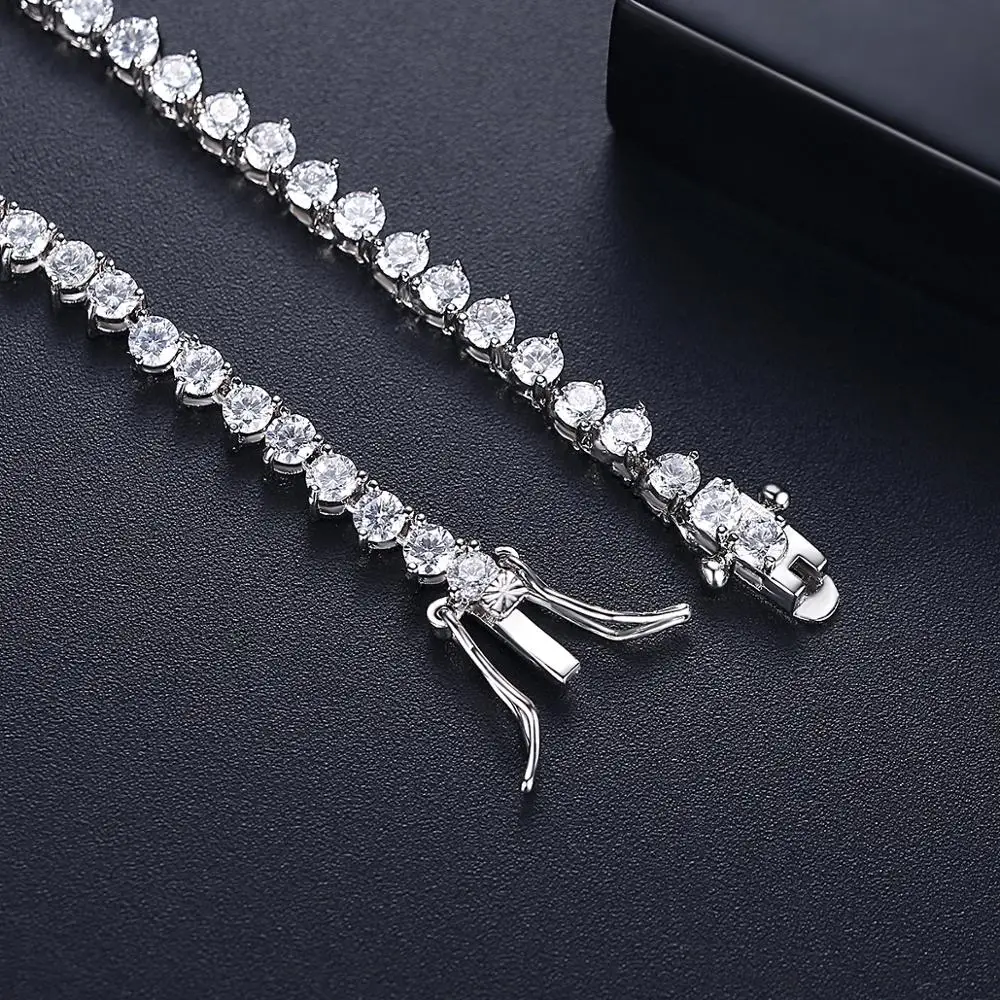 女性のための豪華なテニスネックレス,ラインストーン付きの高級 - Crystal Choker Necklace のレビューと価格