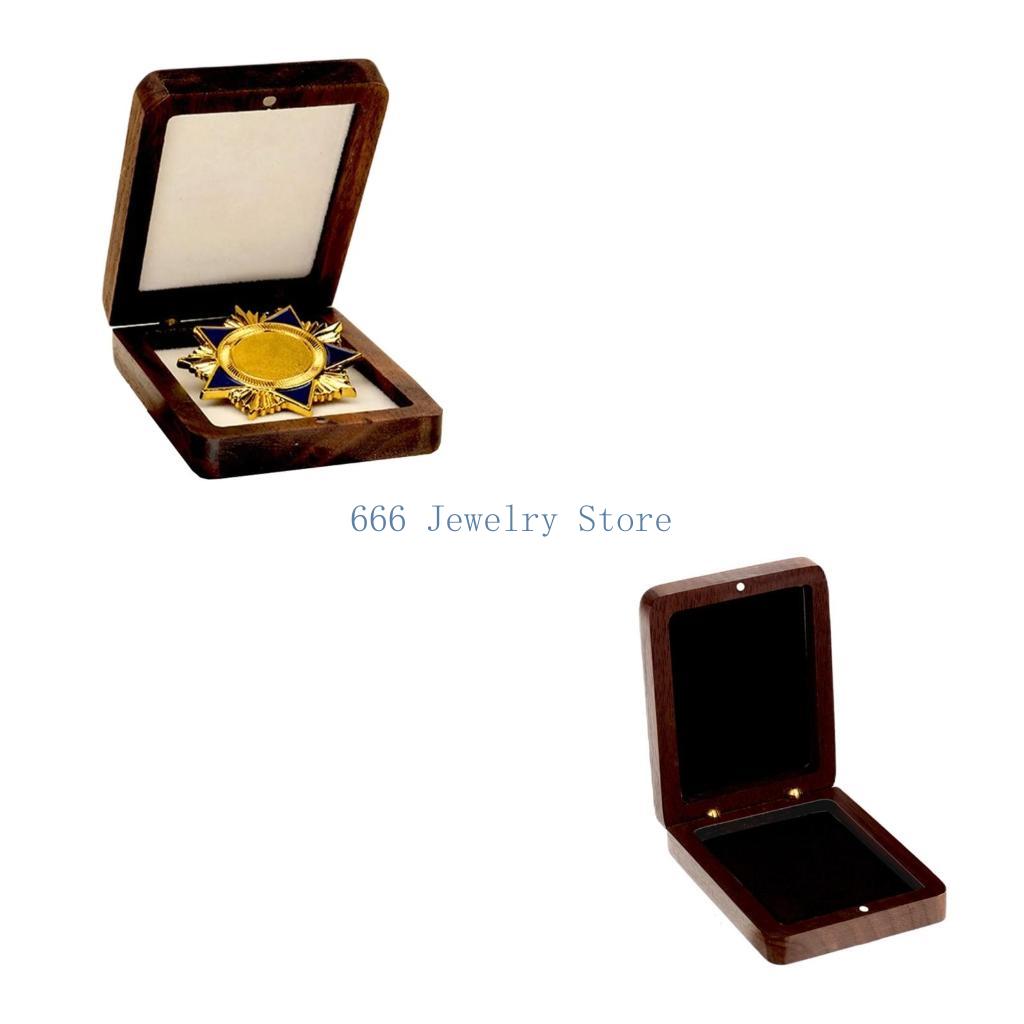 F2TD 木製バッジホルダー木製メダル保管容器記念コインオー - Collectors Coins Jewelry & Watches Of Smithtown のレビューと価格