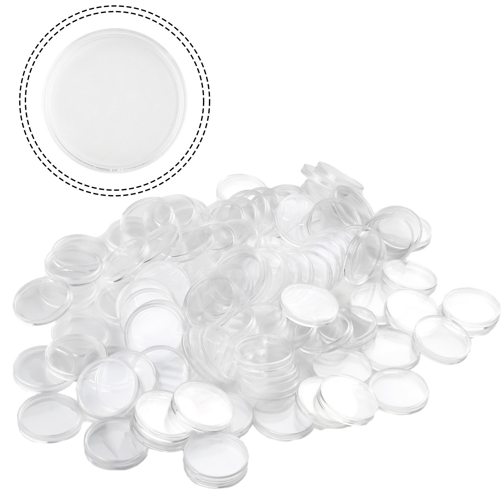 100個入り透明プラスチック製コインカプセルホルダー、直径3 - Collectors Coins Jewelry & Watches Of Smithtown のレビューと価格