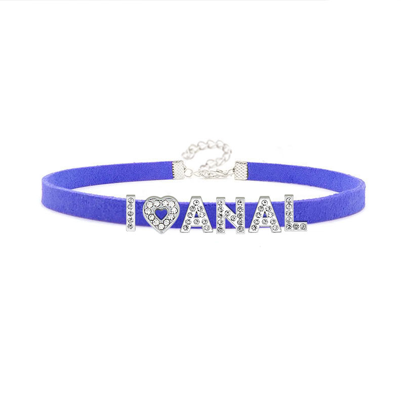 ラインストーンの文字が付いたセクシーなネックレス,アナルカラ - Crystal Choker Necklace のレビューと価格