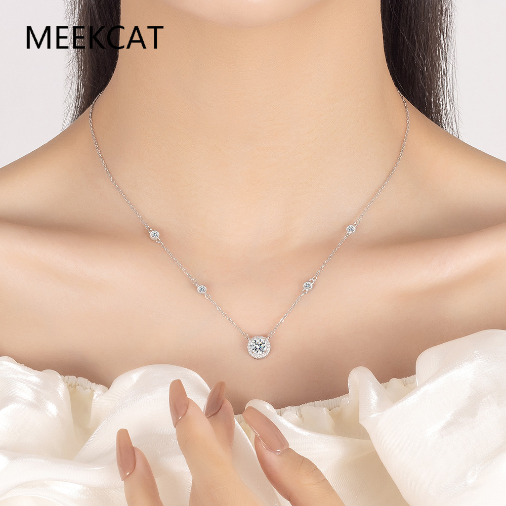 1/2/3CT モアッサナイトネックレス女性用 925 スタ - Crystal Choker Necklace のレビューと価格