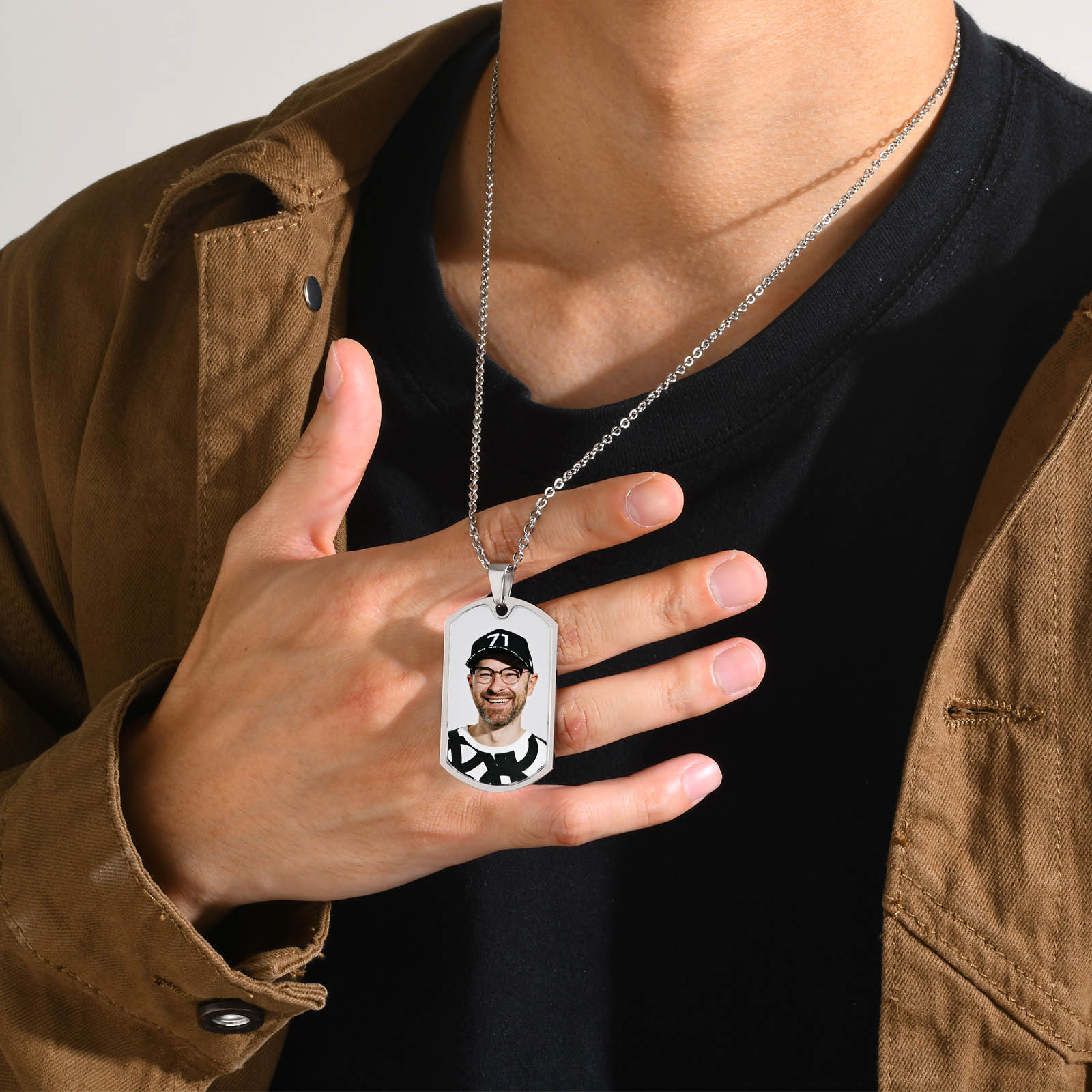 Vnox 無料カスタム写真言葉ドッグタグネックレス男性女性用 - Mens Dog Tag Necklace のレビューと価格
