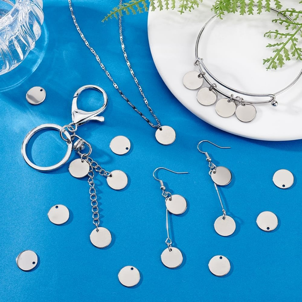 100個 12mm 304ステンレス鋼 スタンピングブランク - Engraved Name Necklace のレビューと価格