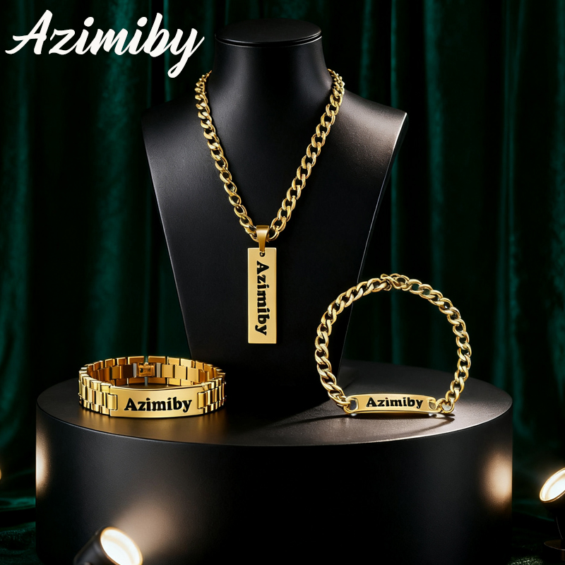 Azimiby カスタマイズ可能な名前 クラシック パンク  - Engraved Name Necklace のレビューと価格