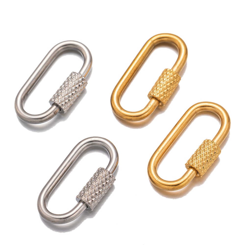 5 個のステンレス鋼小さな楕円形ロックカラビナスクリューロッ - Charm Bracelet Beads のレビューと価格