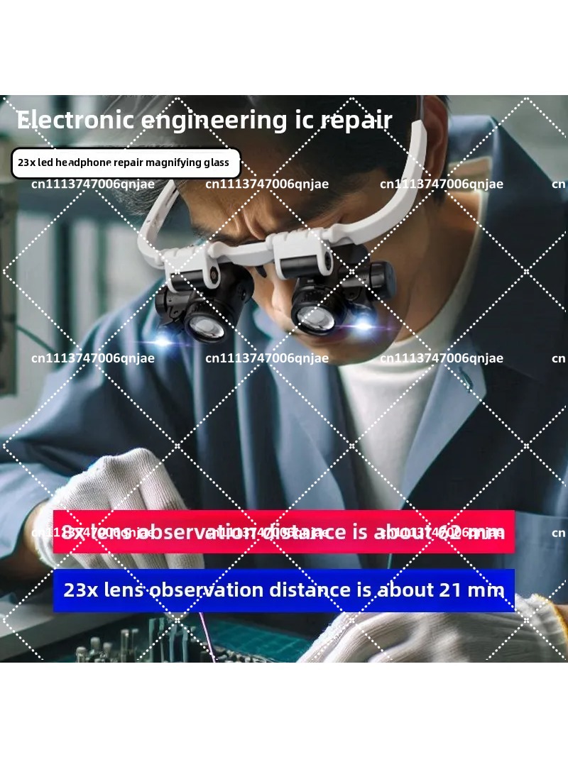 23倍ヘッドマウント拡大鏡（ライト付き）、電子機器修理、ジュ - Jewelry Repair & Watches Reviews のレビューと価格