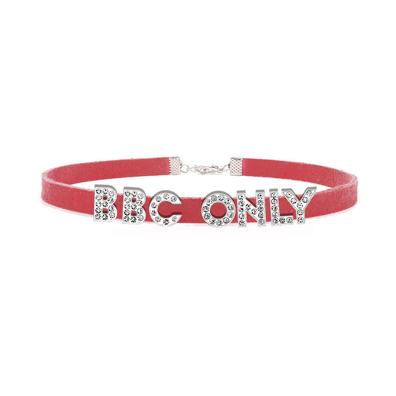ラインストーンレター BBC のみネックレス女性のためのカス - Crystal Choker Necklace のレビューと価格