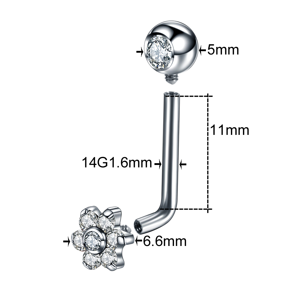 1PC チタンクリスティーナピアス花垂直フード親密なピアスゴ - Christina Jewelry & Watches Marguerite Ørestik Forgyldt Sølv のレビューと価格
