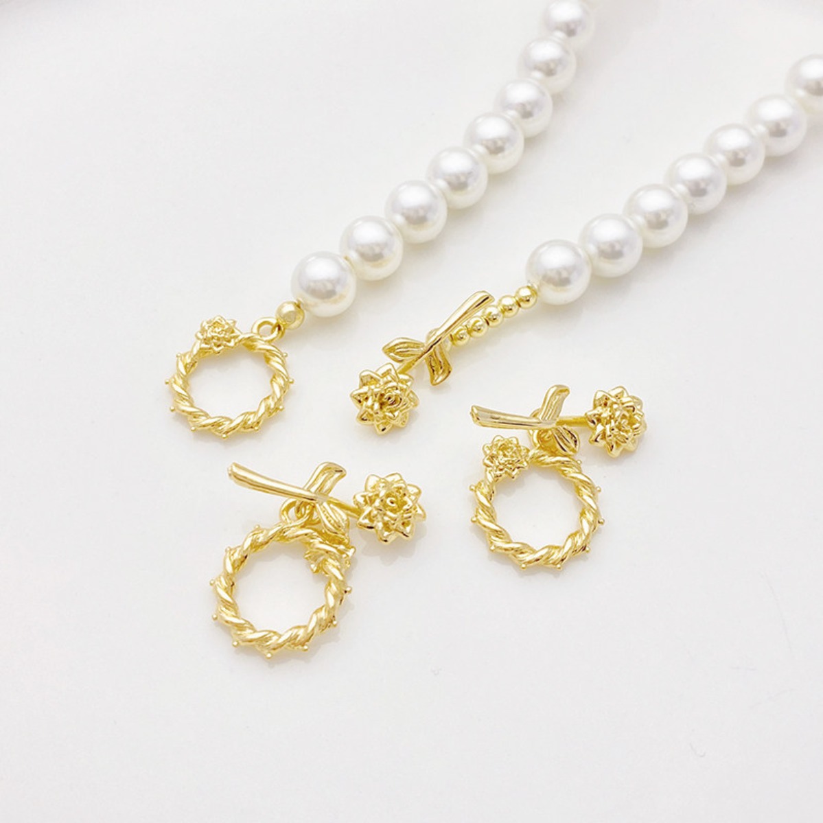 14K金メッキの小さなデイジーローズOTバックル DIYブレ - Rose Gold Bracelet のレビューと価格