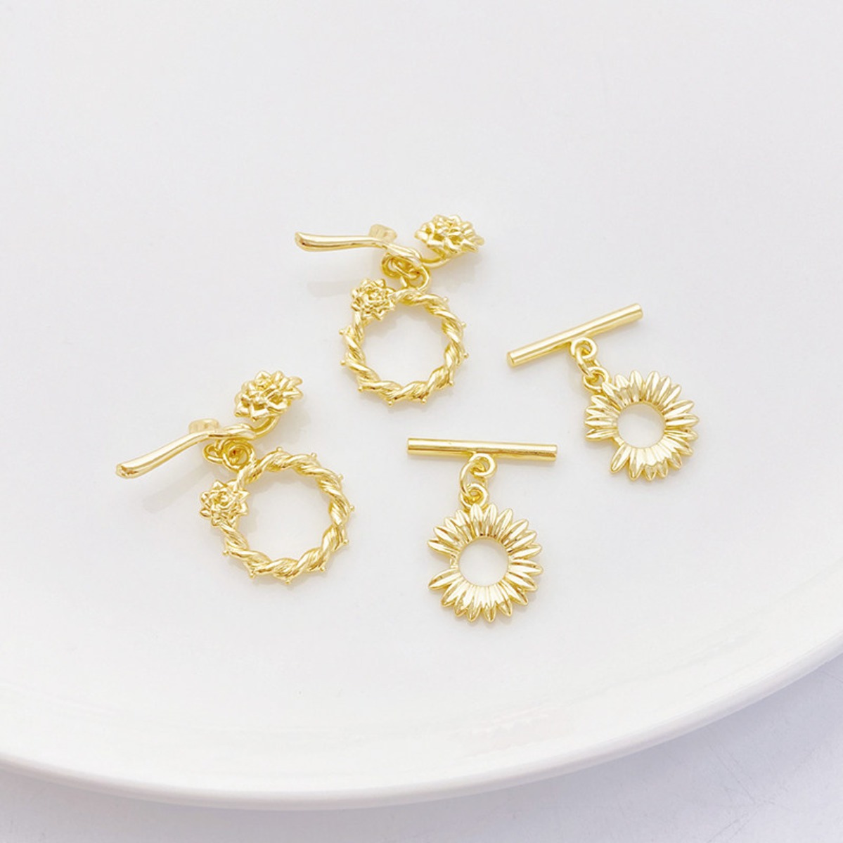 14K金メッキの小さなデイジーローズOTバックル DIYブレ - Rose Gold Bracelet のレビューと価格