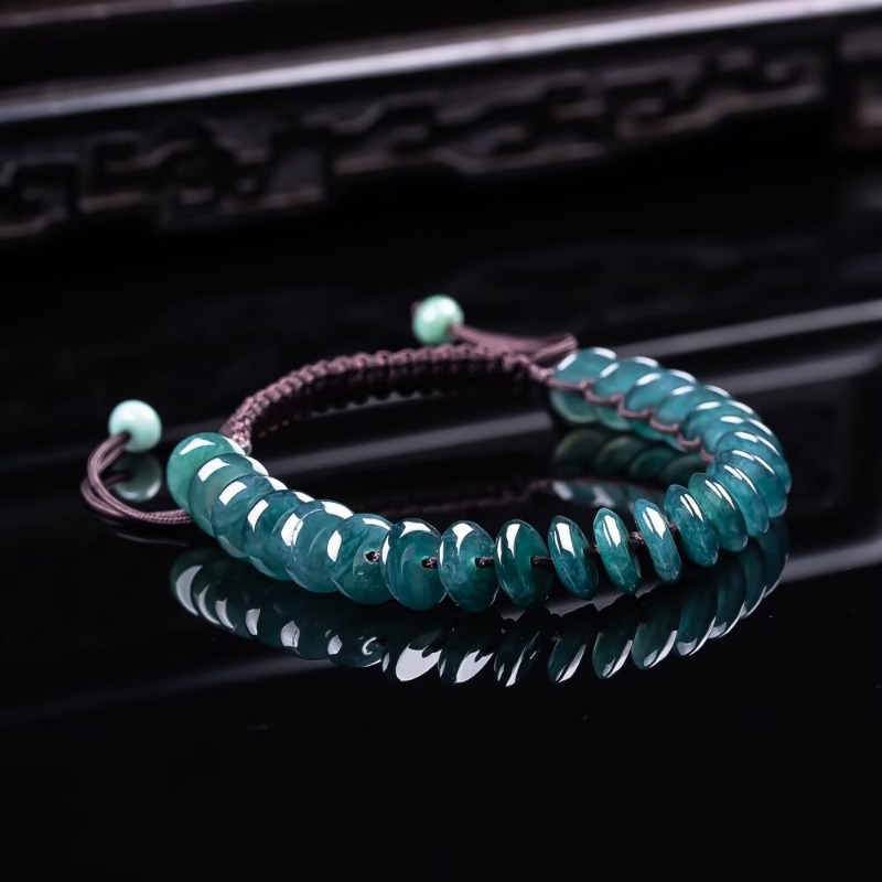 天然の本物のエメラルドブルーウォーター算盤ビーズブレスレット - Charm Bracelet Beads のレビューと価格