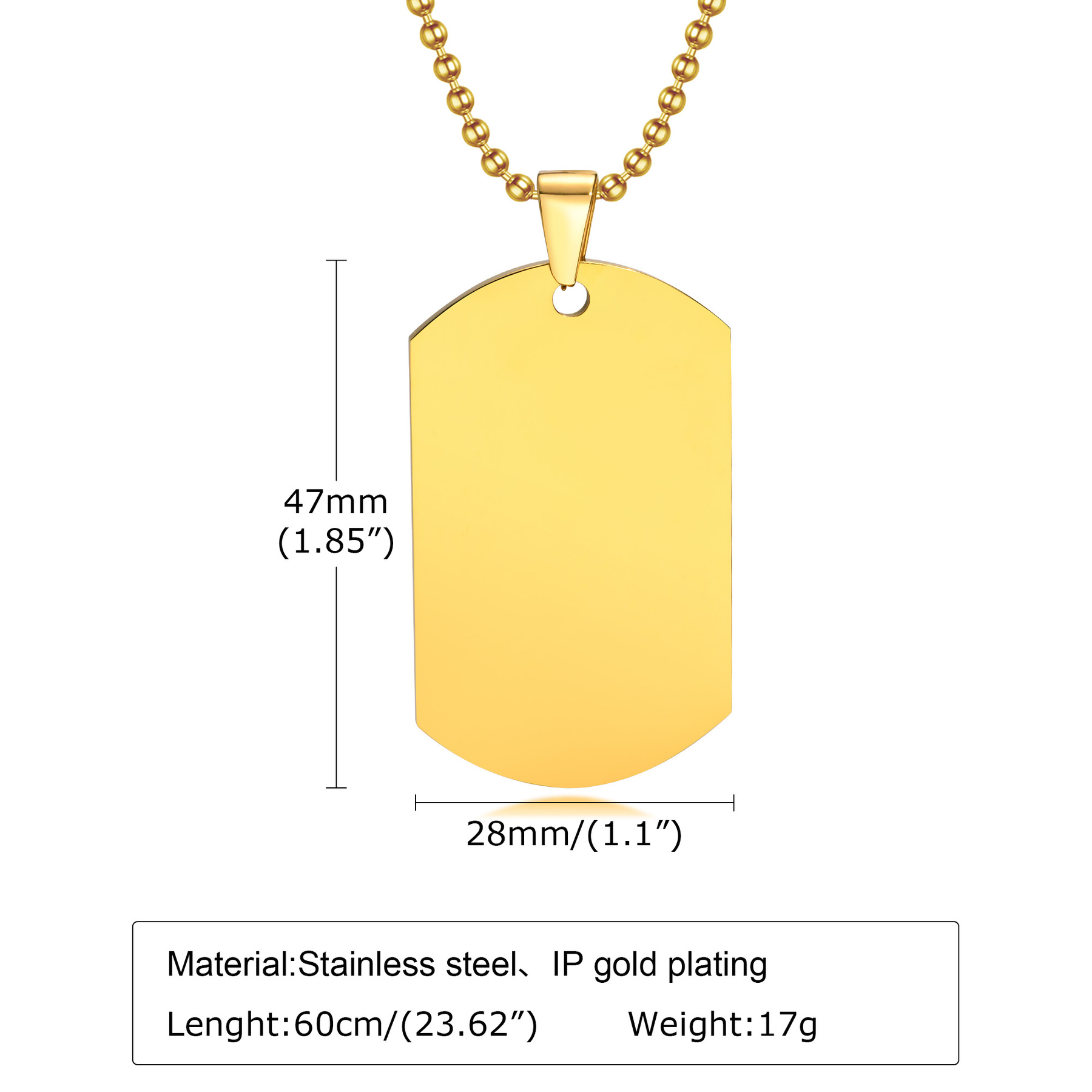 男性用のパーソナライズされた色とりどりのネックレス,ステンレ - Mens Dog Tag Necklace のレビューと価格
