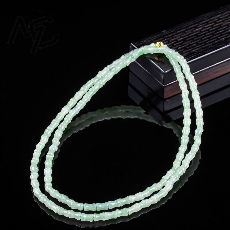 新しい本物の天然良質な翡翠竹のブレスレットネックレス、彫刻チ - Jewelry & Watches Sp Z Oo Ul Frezerów 3 のレビューと価格