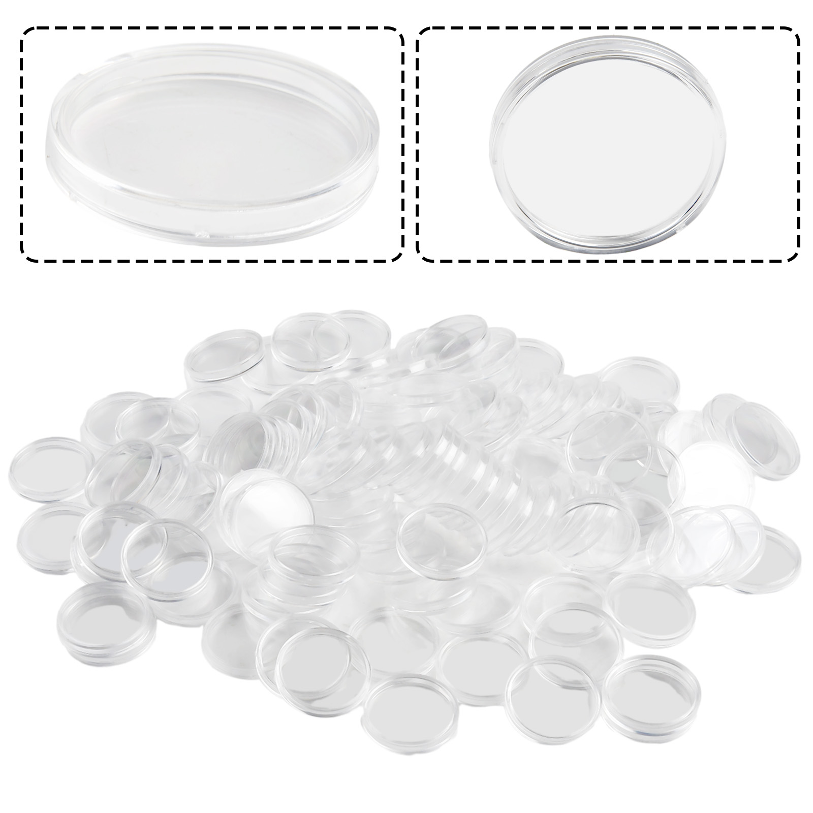 100個入り 透明プラスチック製丸型コインカプセルホルダー  - Collectors Coins Jewelry & Watches Of Smithtown のレビューと価格