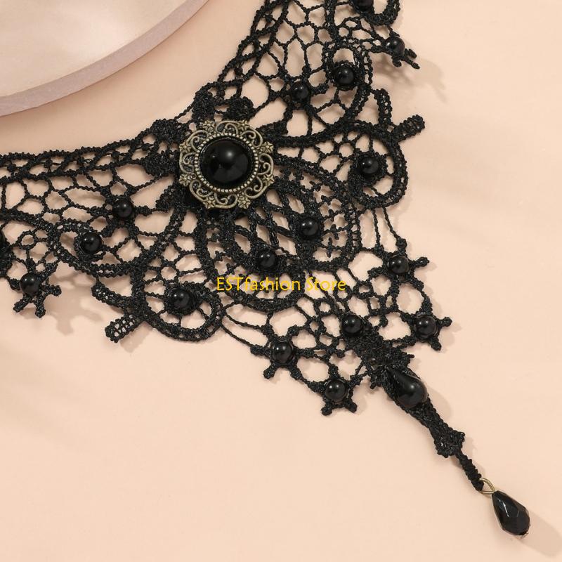 Y5GC レースチョーカーネックレス ゴシックレースチョーカ - Crystal Choker Necklace のレビューと価格