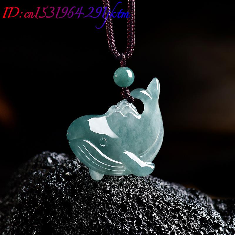 天然ビルマ翡翠クジラペンダントネックレスアクセサリー本物の翡 - Jewelry & Watches Sp Z Oo Ul Frezerów 3 のレビューと価格