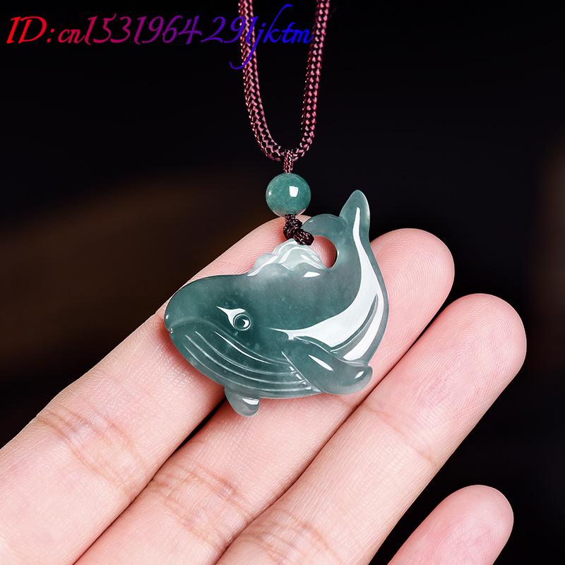 天然ビルマ翡翠クジラペンダントネックレスアクセサリー本物の翡 - Jewelry & Watches Sp Z Oo Ul Frezerów 3 のレビューと価格