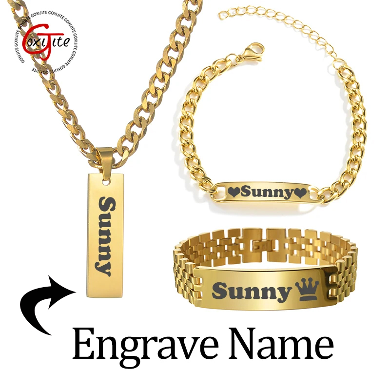 Goxijite カスタム刻印ネームネックレスキューバチェー - Engraved Name Necklace のレビューと価格