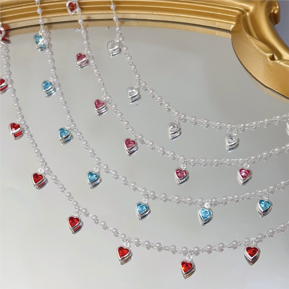 0.5メートル/1メートル ピンククリスタルハート真鍮チェー - Crystal Choker Necklace のレビューと価格