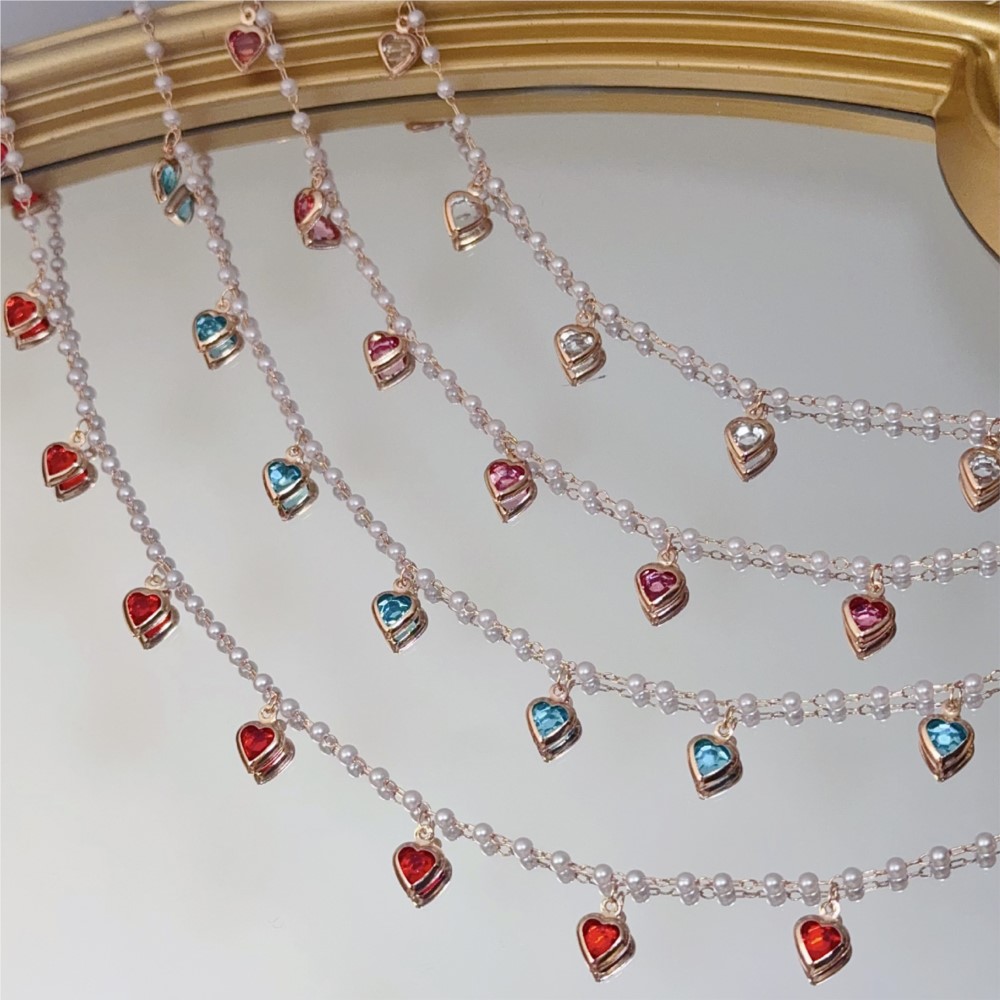 0.5メートル/1メートル ピンククリスタルハート真鍮チェー - Crystal Choker Necklace のレビューと価格