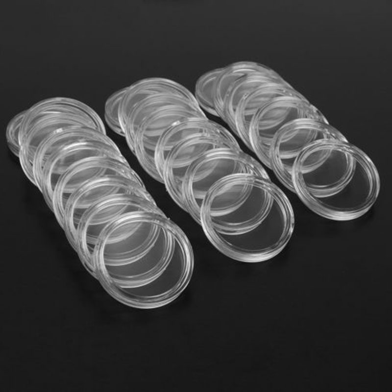 100個入り 透明丸型コインホルダー 直径33mm プラスチ - Collectors Coins Jewelry & Watches Of Smithtown のレビューと価格