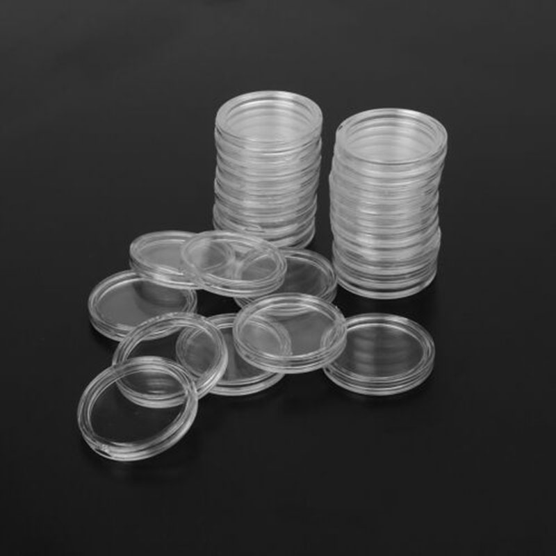 100個入り 透明丸型コインホルダー 直径33mm プラスチ - Collectors Coins Jewelry & Watches Of Smithtown のレビューと価格