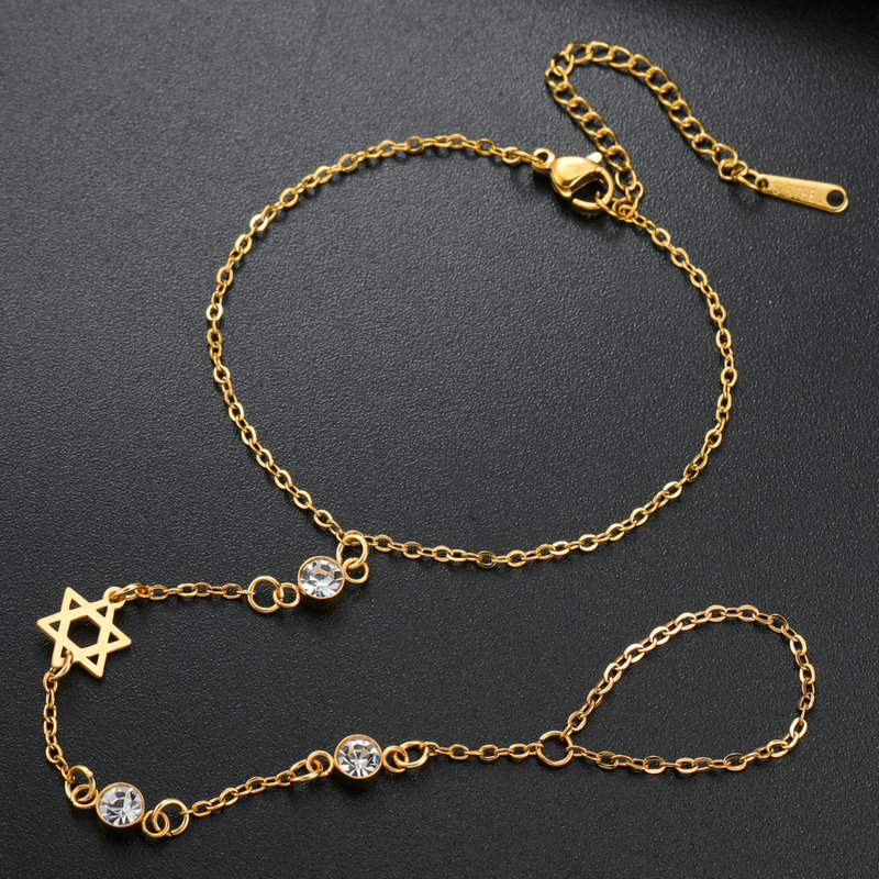 ユダヤ教のダビデの星、ヘブライ文字チャイ、指輪型ブレスレット - Jewelry & Watches Sp Z Oo Ul Frezerów 3 のレビューと価格