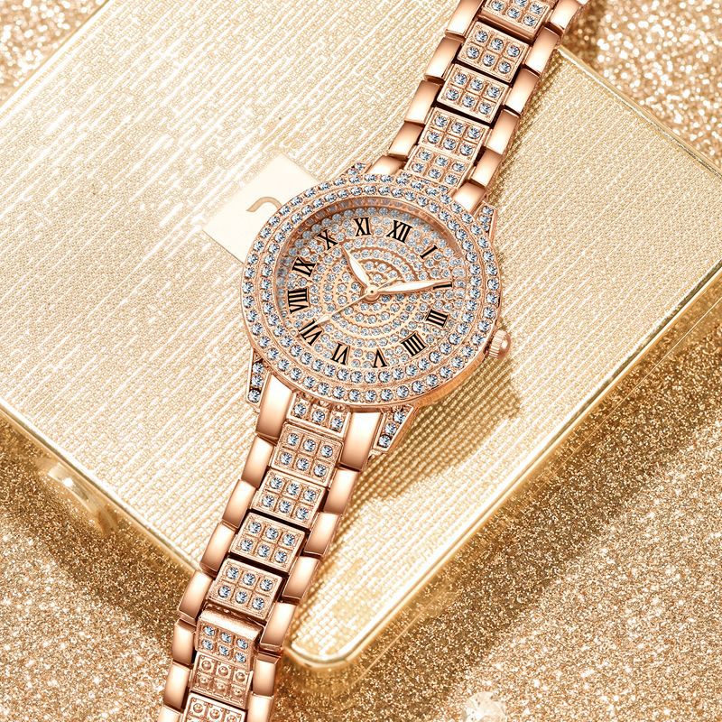 ダイヤモンドローマパターン女性クォーツ時計ジュエリートレンデ - Jewelry Watches For Kids のレビューと価格
