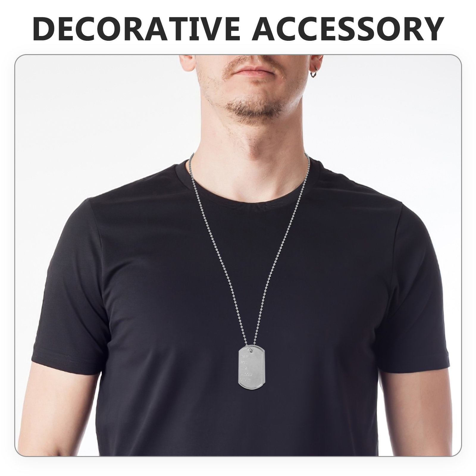 1 セットコスプレドッグタグネックレス堅牢な金属チェーン軍犬 - Mens Dog Tag Necklace のレビューと価格