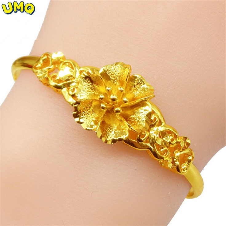 Umq-金メッキブレスレット,24k,999,ドラゴンと前髪 - Rose Gold Bracelet のレビューと価格