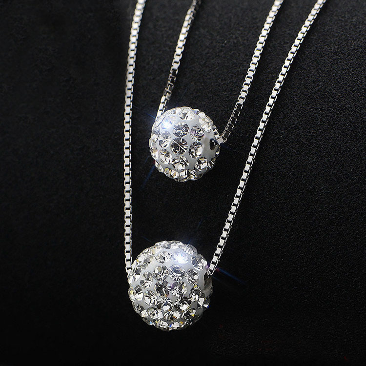 8mmと10mmのラインストーンボールペンダントネックレス、 - Crystal Choker Necklace のレビューと価格