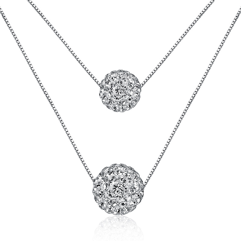 8mmと10mmのラインストーンボールペンダントネックレス、 - Crystal Choker Necklace のレビューと価格